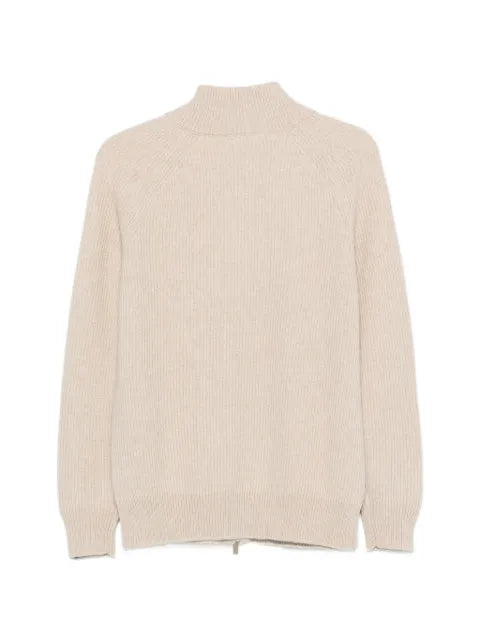 Lardini ribbed-knit zip-up cardigan