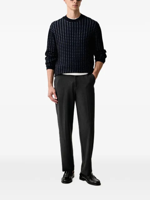 Armani Exchange geometric-pattern ribbed-knit sweater