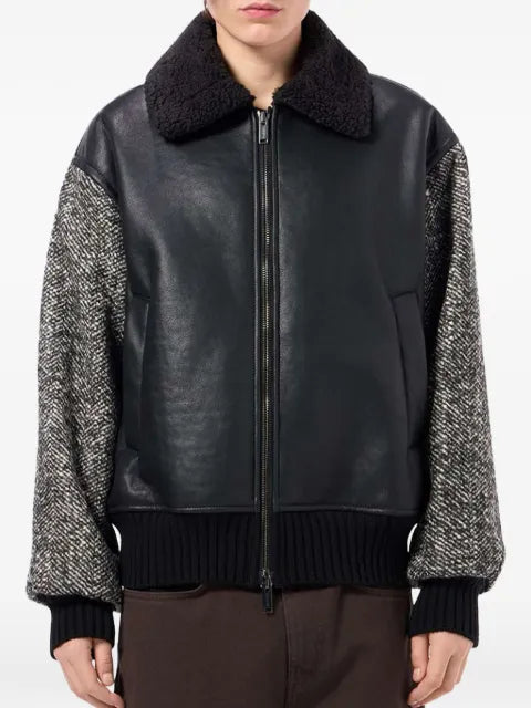 Iceberg faux-leather panel jacket