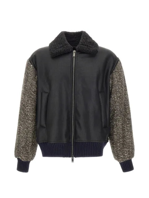 Iceberg faux-leather panel jacket