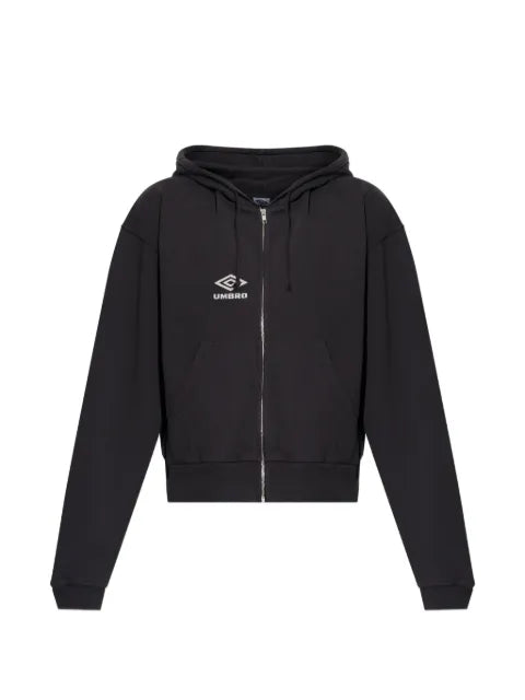 UMBRO logo-embroidered zip-up hoodie