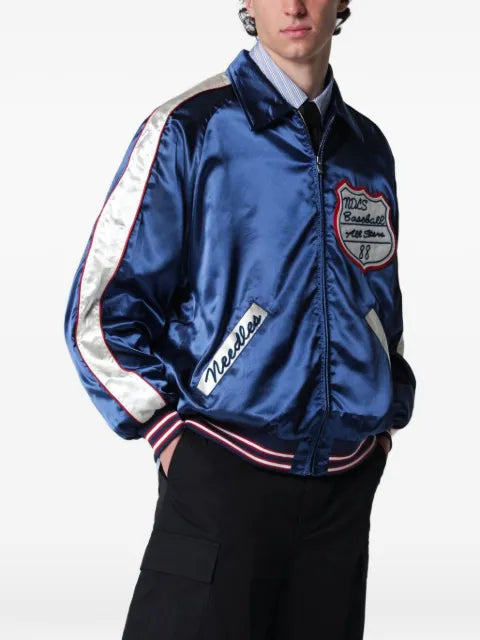 Needles satin logo-patch jacket
