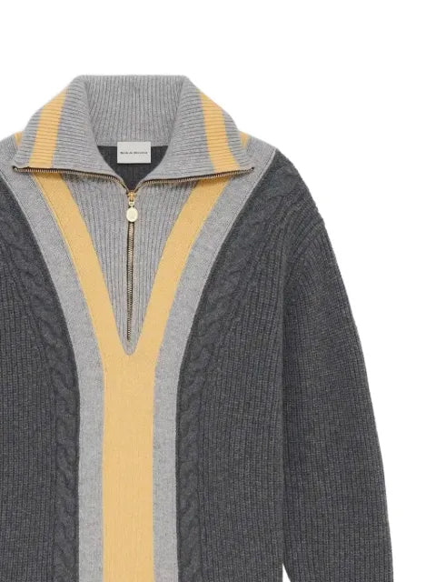 Drôle De Monsieur cable-knit half-zip sweater