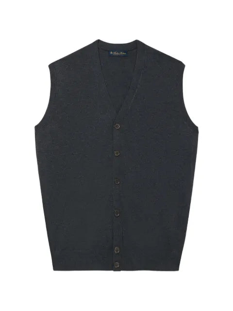 Brooks Brothers button-front V-neck cardigan vest