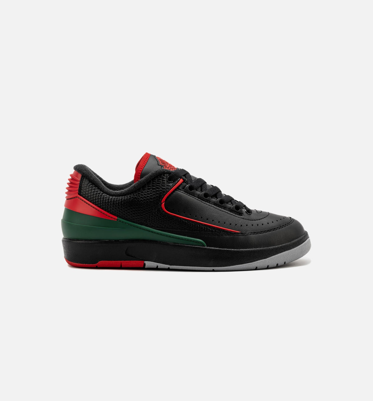Air Jordan 2 Retro Low Christmas Big Kids' Sneakers - Black / Fire Red / Cement Grey