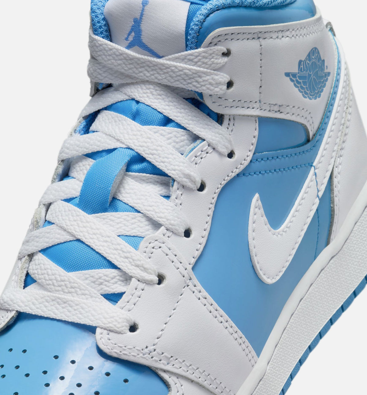 Air Jordan 1 Mid Legend Blue Big Kids' Lifestyle Shoes - White/Legend Blue