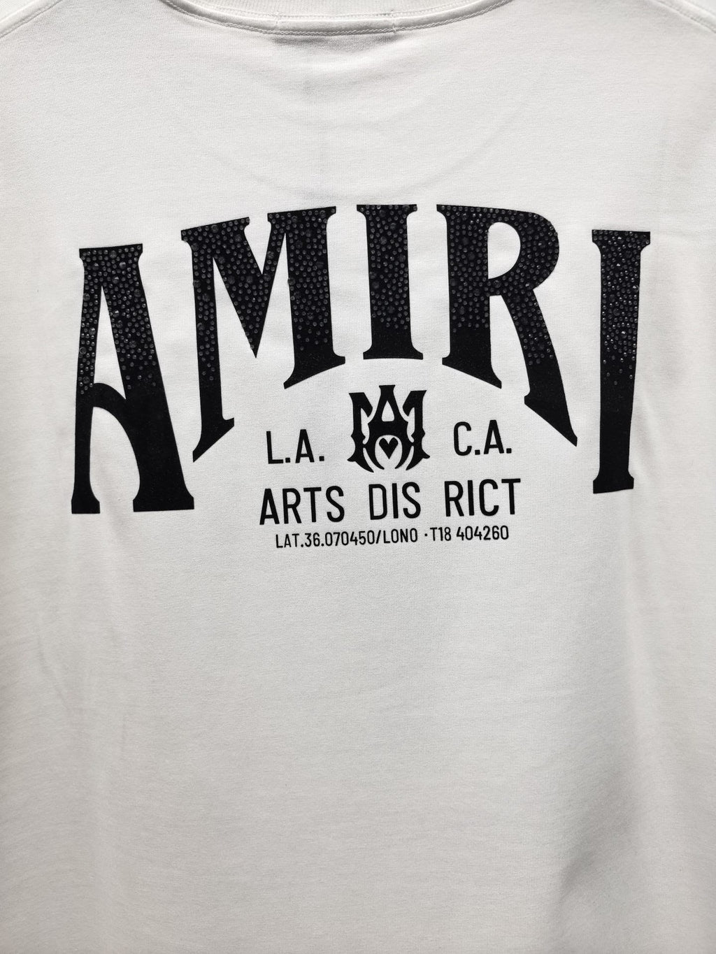 AMIRI Gothic Monogram Chest Graphic Crew Neck Short‑Sleeve T‑Shirt