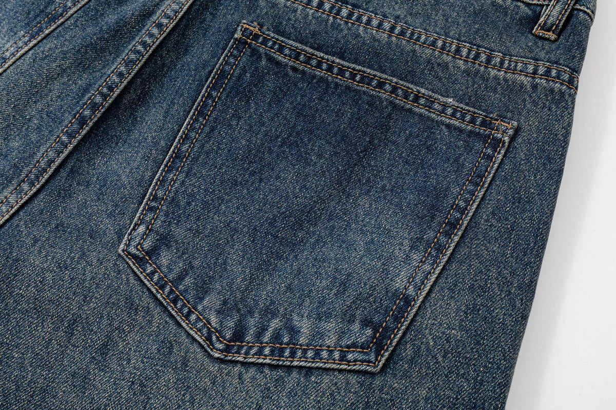 AMIRI Bone MA Logo Vintage Wash Baggy Denim Jeans