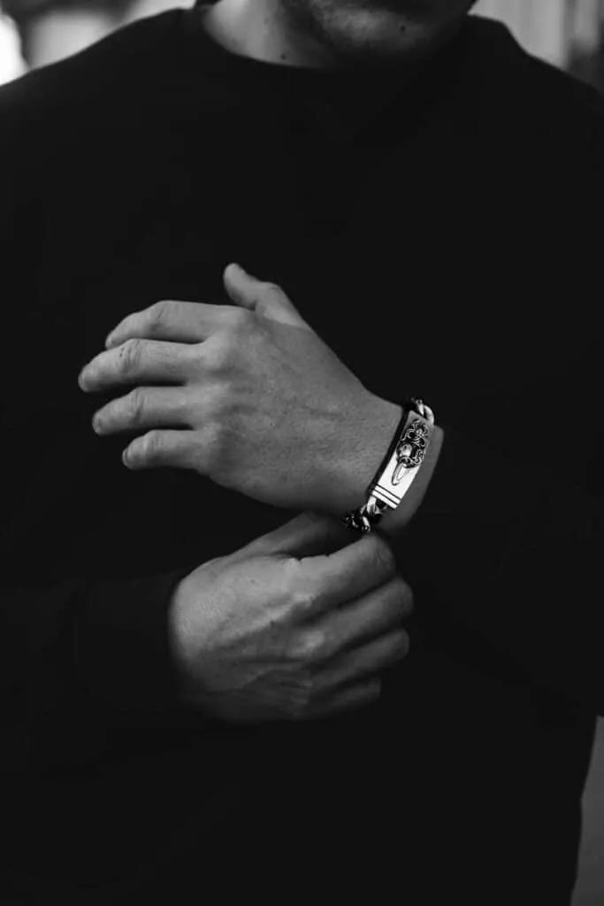 Chrome Hearts DOUBLE ID FANCY LINK BRACELET -8