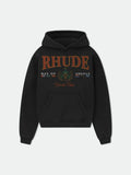 RHUDE Bay Of Angels Yacht Club Graphic Hoodie Black