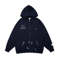 Gallery Dept Hoodie Embroidery Letter Splash Ink Wash Hooded Sweater Cardigan Jacket