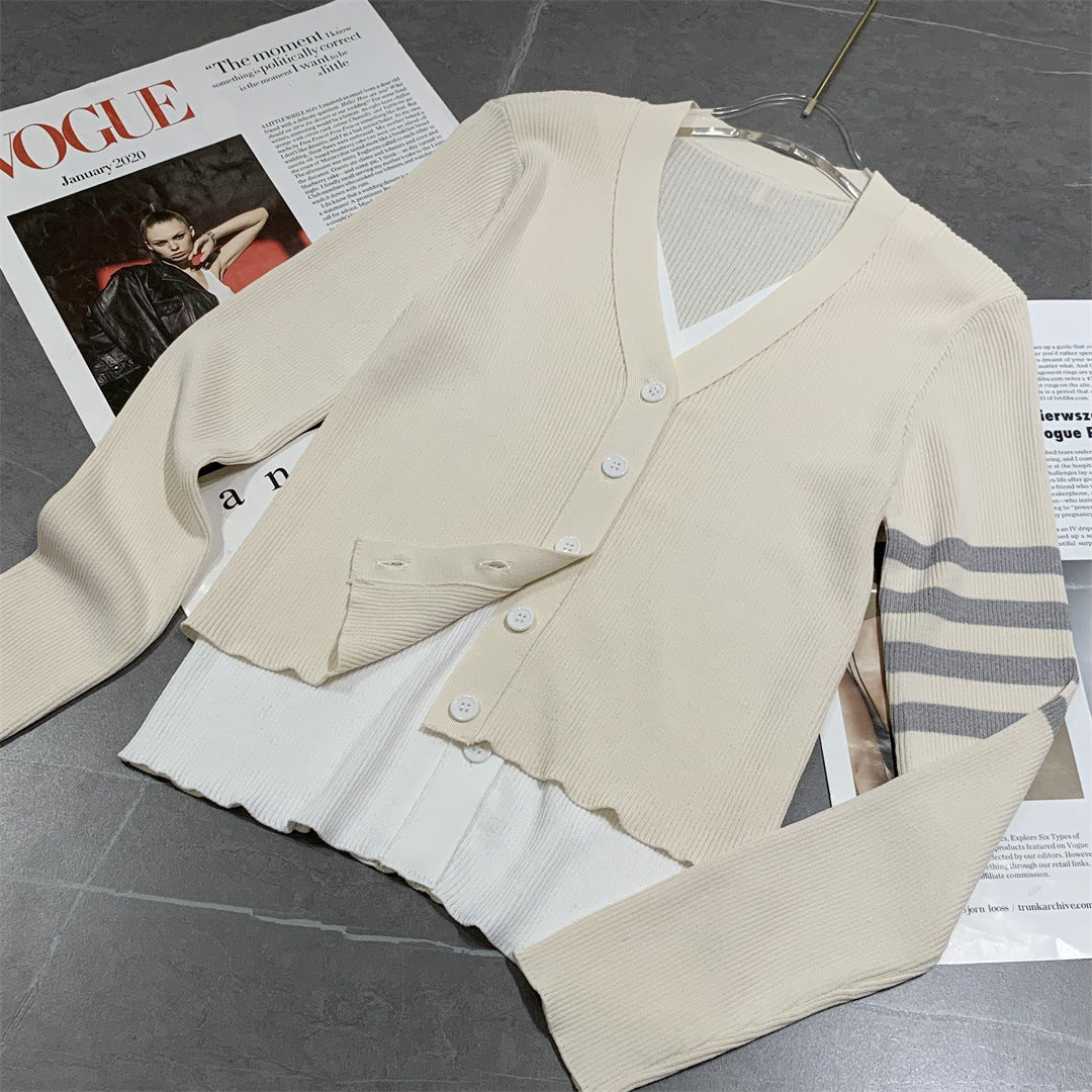 Thom Browne Sexy Faux Two-Piece Knitted Cardigan