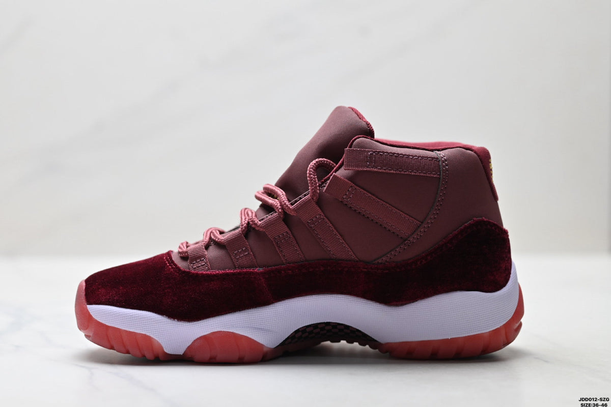 Air Jordan 11 Retro Burgundy and Gold Unisex Sneakers Style 14