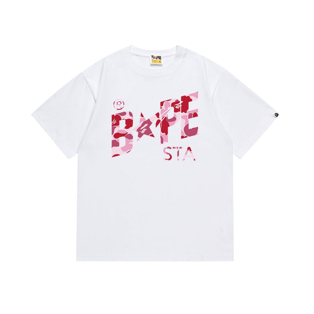 BAPE Pink/Red Camo Star Graphic T-Shirt