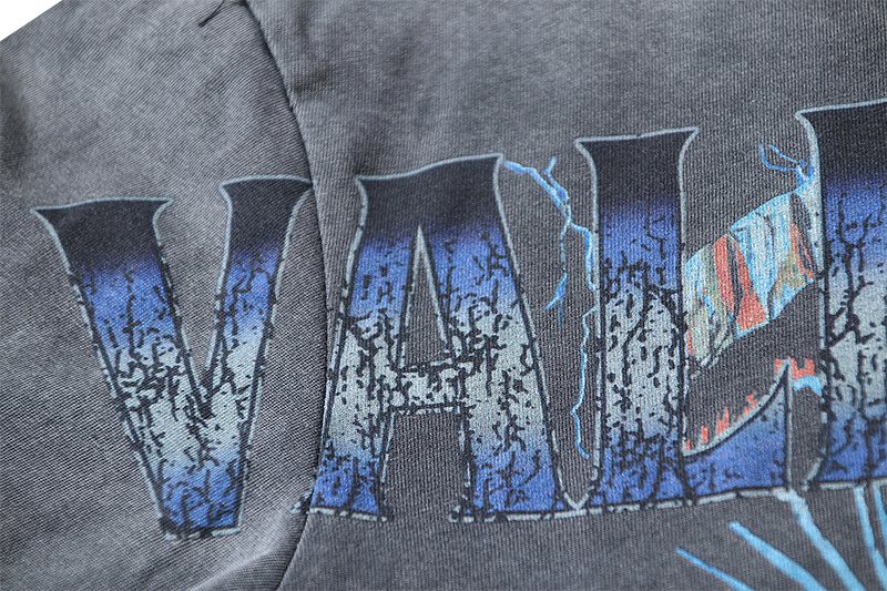 VALE USA Washed Black Graphic T-Shirt