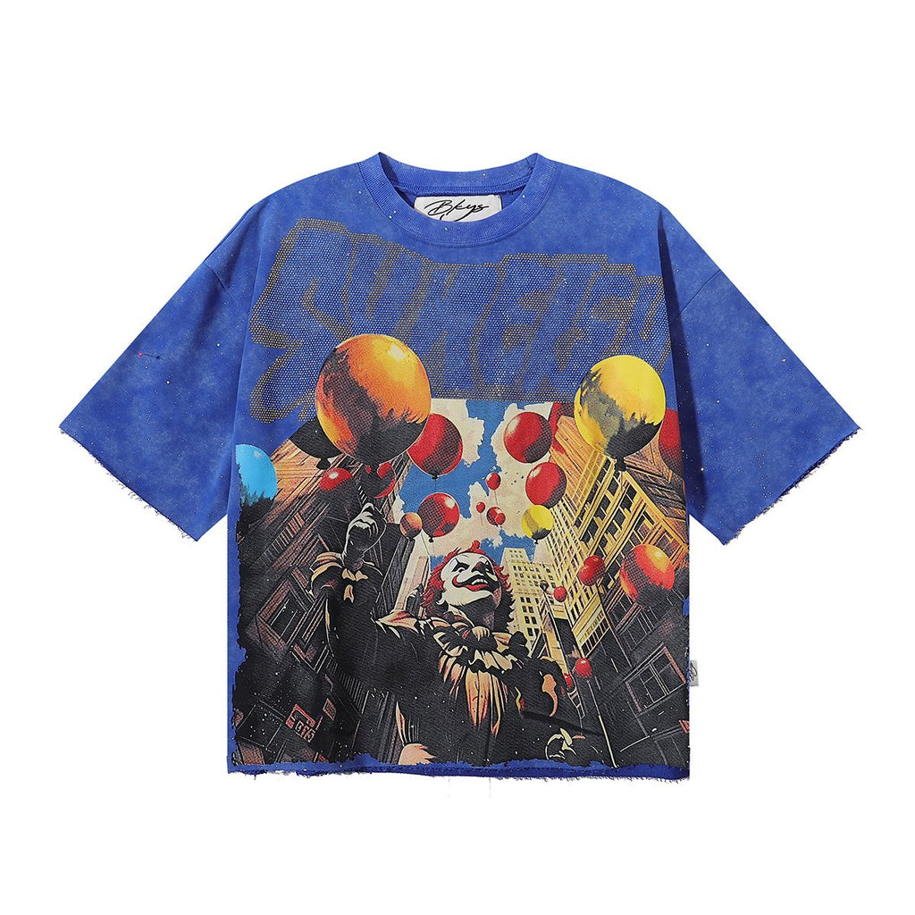 BKYS Revival Clown Balloon Rhinestone Graphic T-Shirt