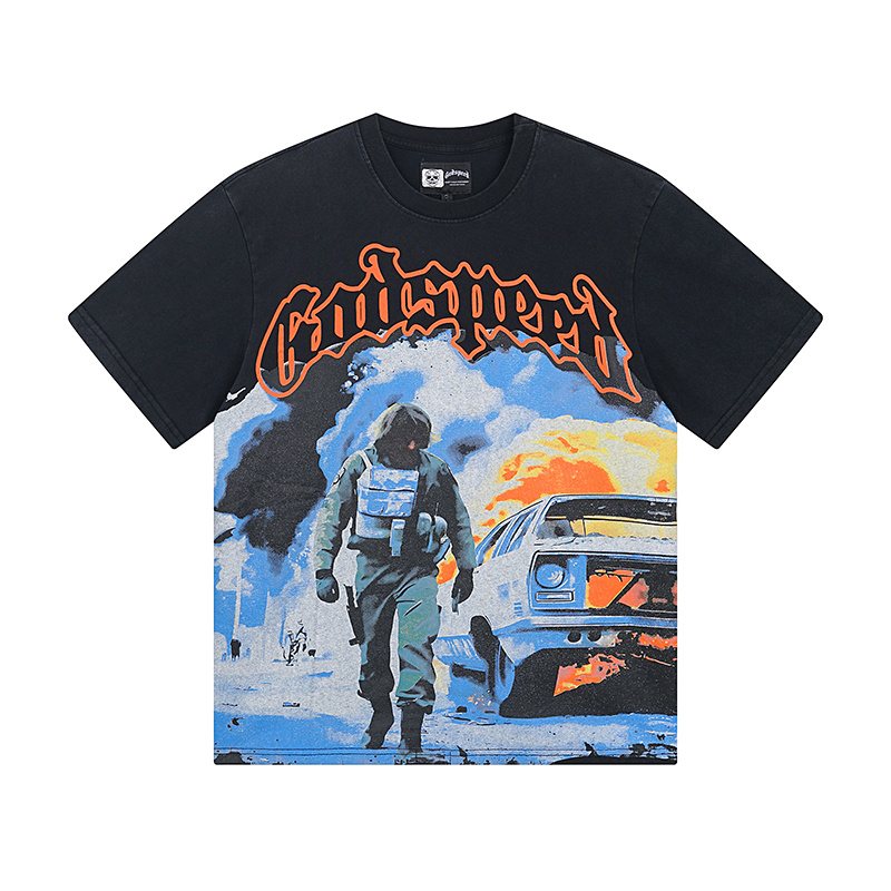 Godspeed Astronaut Car Graphic T-Shirt