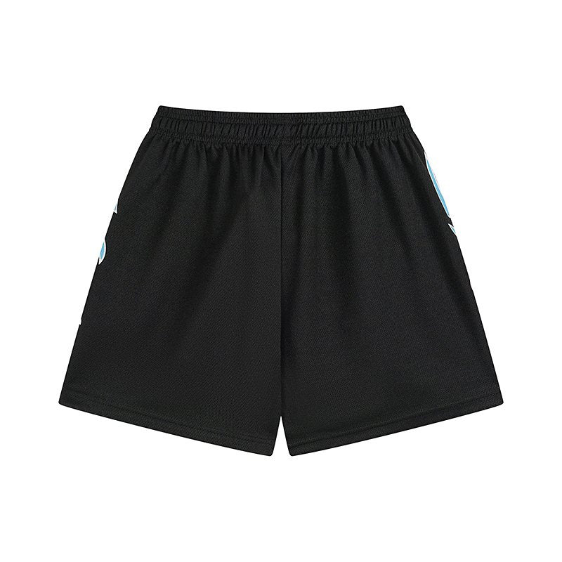 MIXED EMOTION Flame Graphic Drawstring Shorts