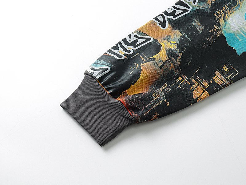 MIXED EMOTION Gray Graffiti Graphic Long-Sleeve T-Shirt