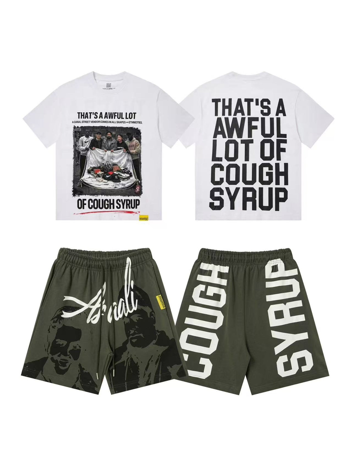 THAT'S A AWFUL LOT OF COUGH SYRUP Photo Graphic Short-Sleeve Set