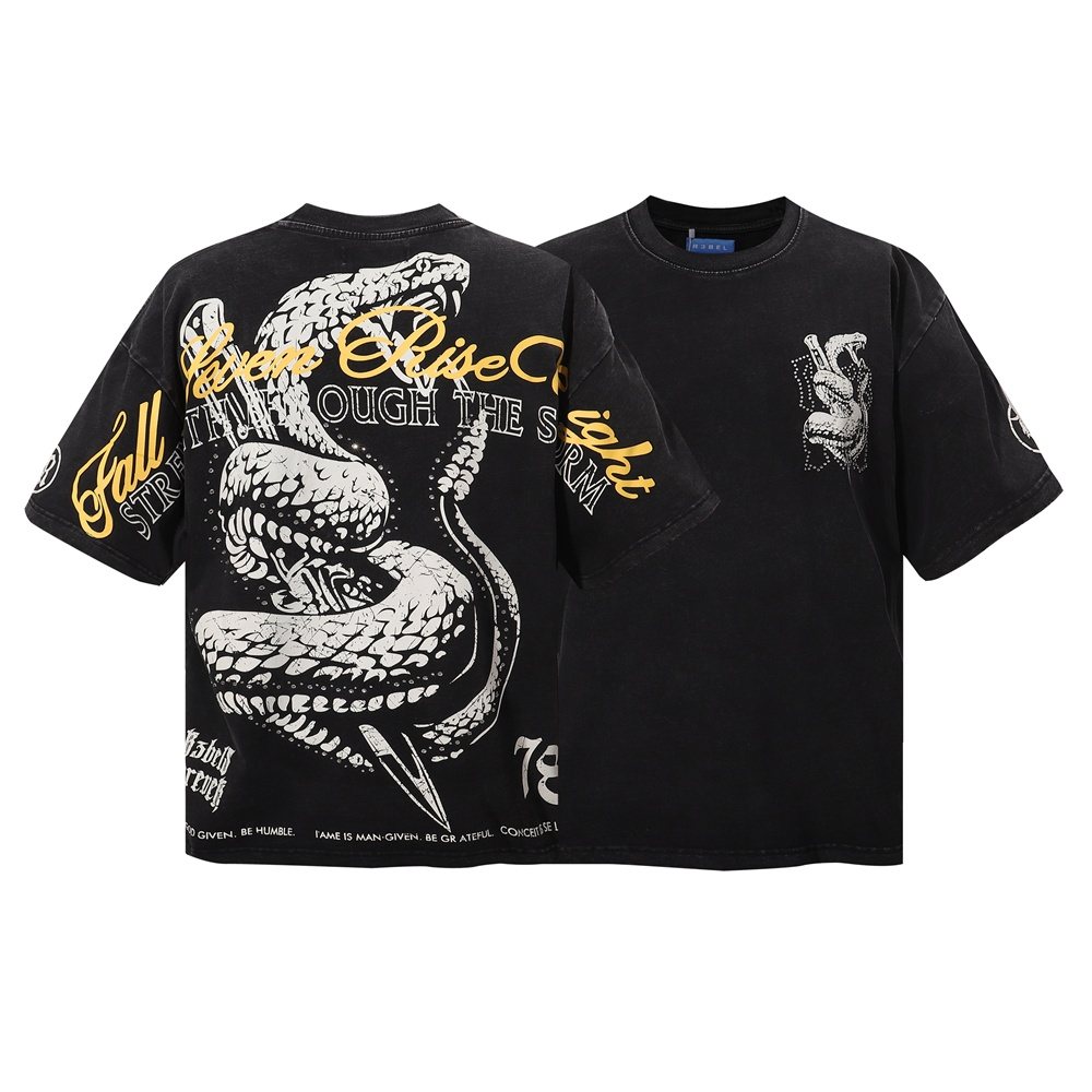 R3BEL Strength Through the Storm Snake Graphic T-Shirt