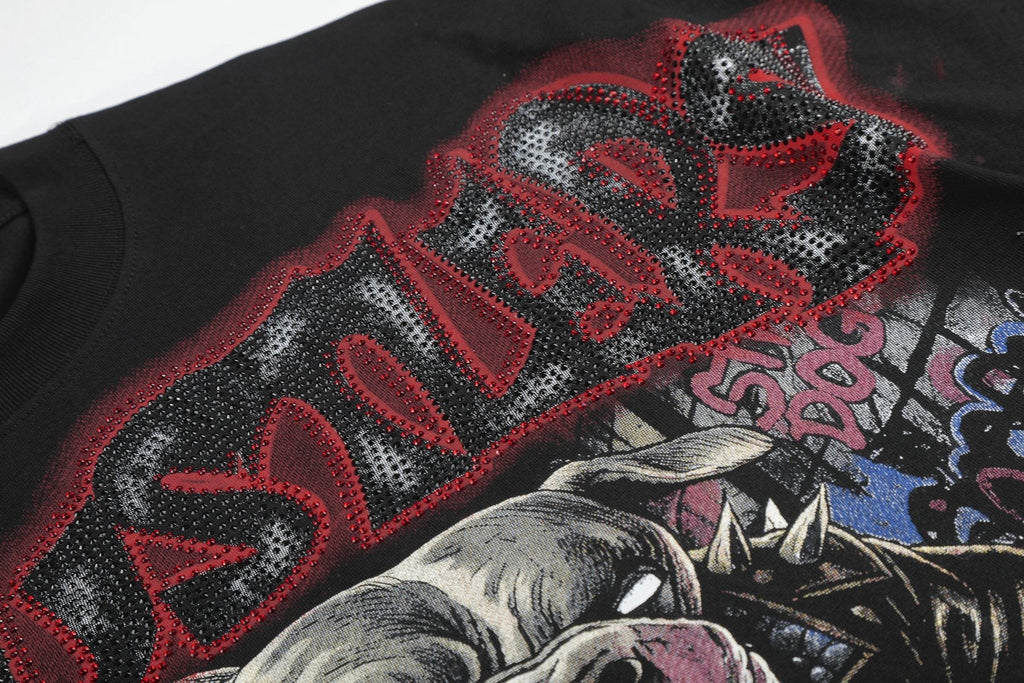 Life Hustlere Black Red/Gray Graphic Short-Sleeve T-Shirt
