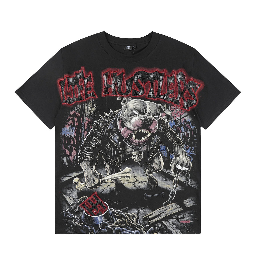 Life Hustlere Black Red/Gray Graphic Short-Sleeve T-Shirt