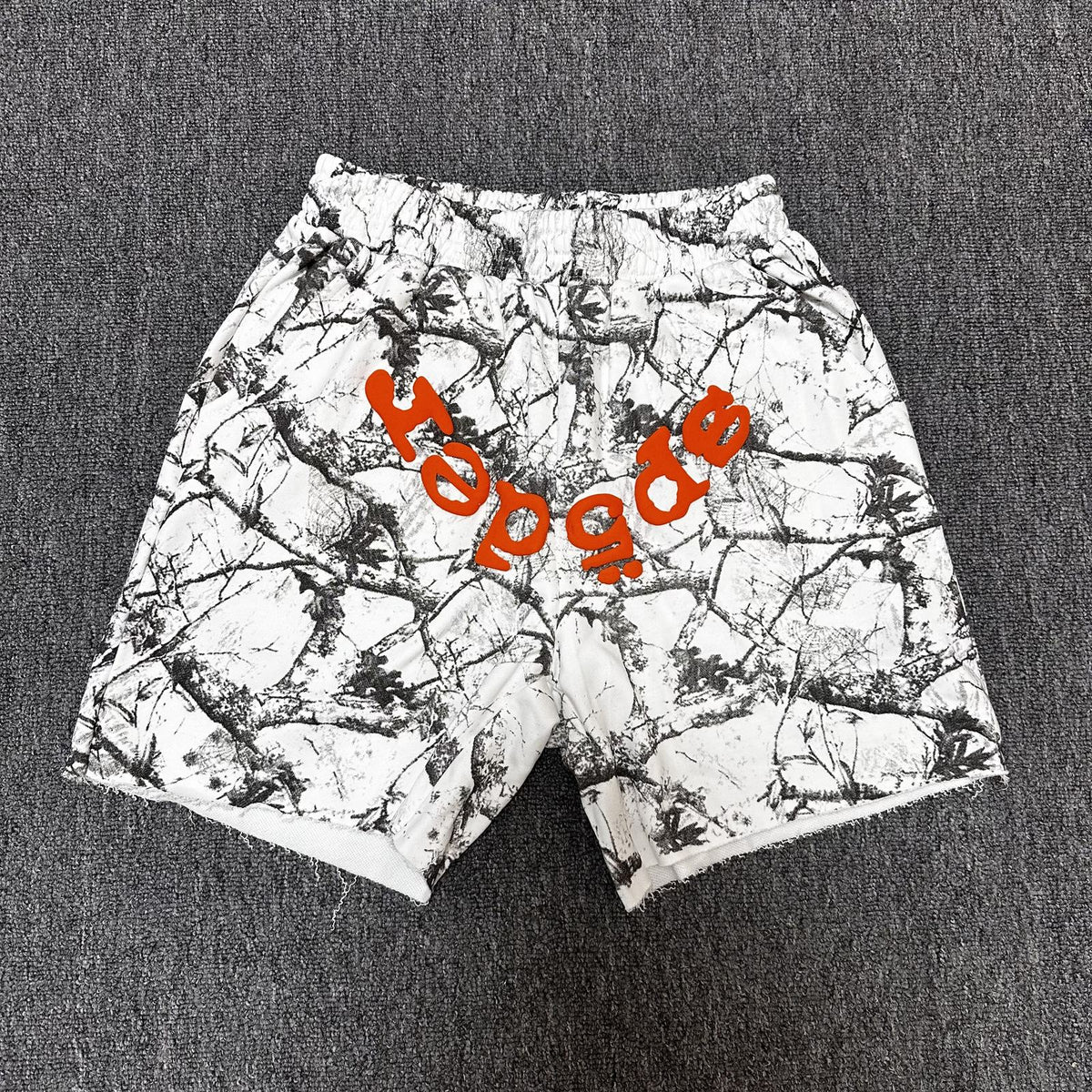 Sp5der White Branch Print Shorts