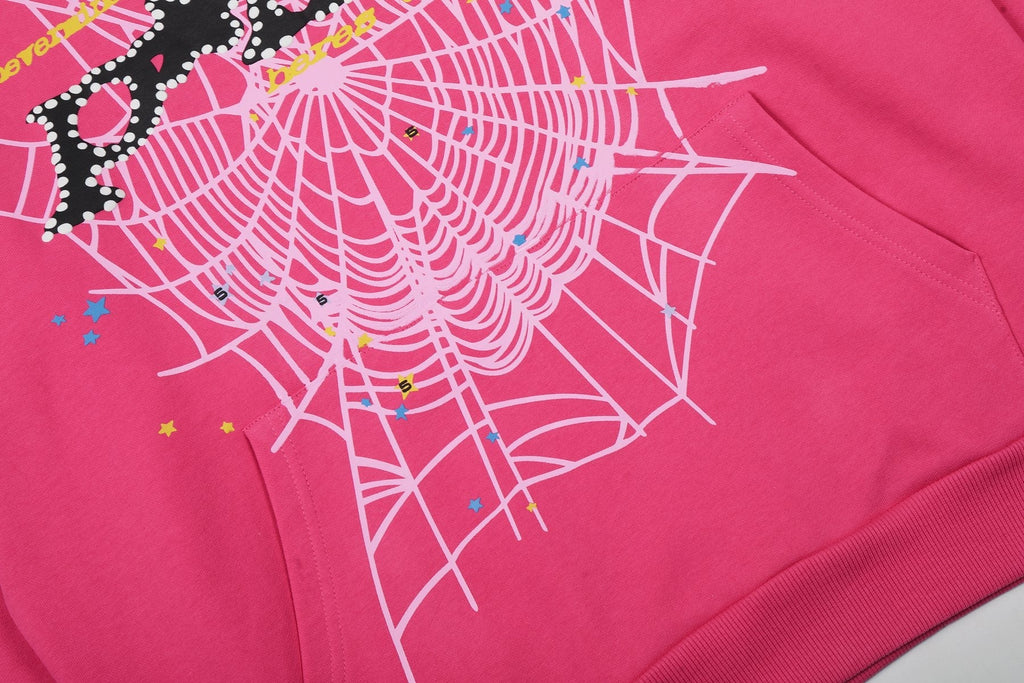 Sp5der Pink Spiderweb Graphic Matching Set