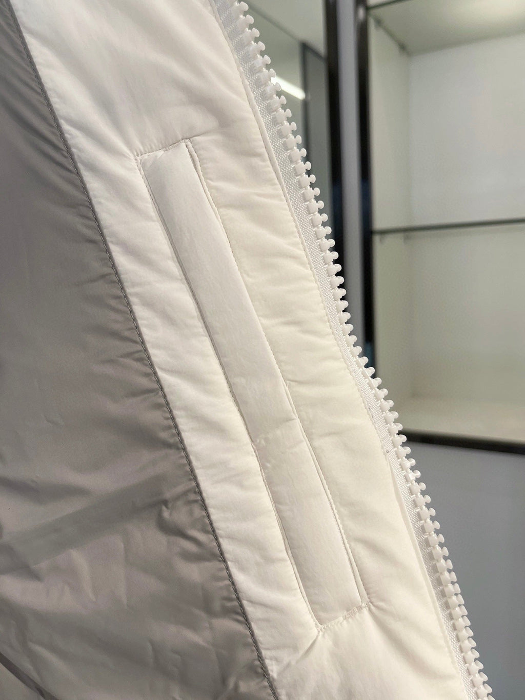 Canada Goose Puffer Vest in White with Stand Collar and Tonal Logo