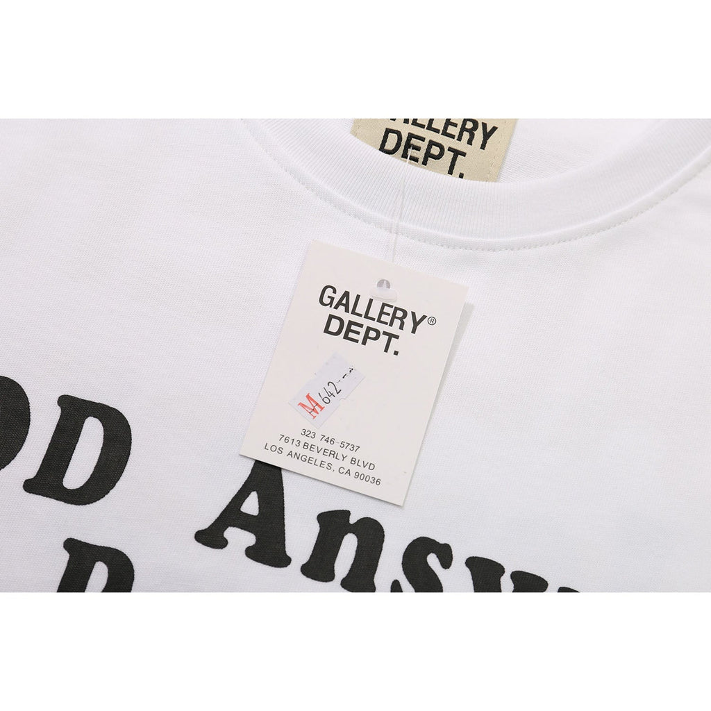 Gallery Dept T-Shirt Bronzing Letter Slogan Printed Short Sleeve T-Shirt