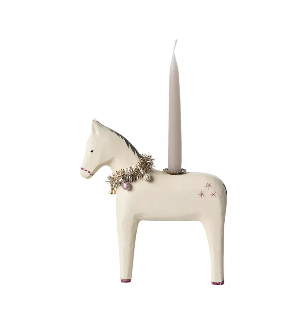 Wooden candle holder, Small horse