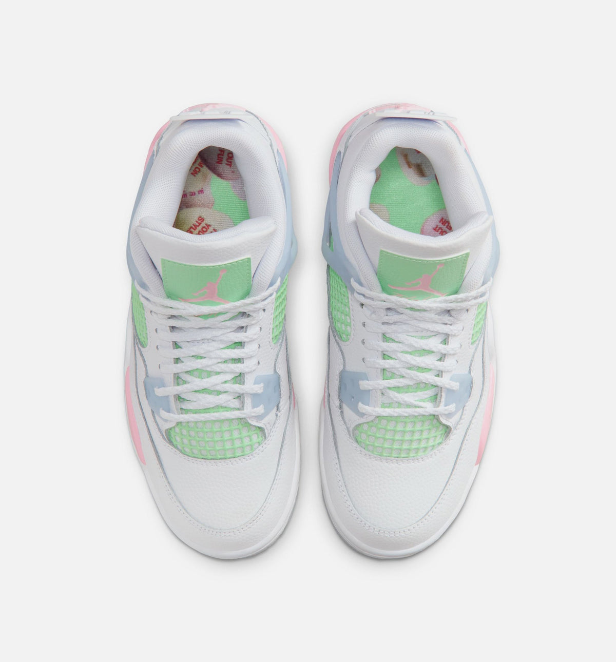 Air Jordan 4 Retro Medium Soft Pink Big Kids' Lifestyle Shoes - White/Medium Soft Pink/Half Blue