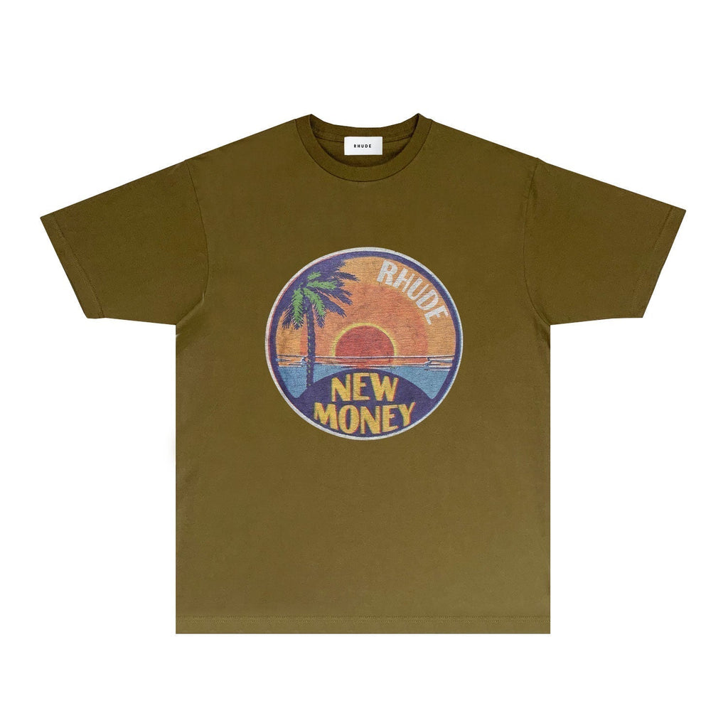 Rhude T-shirts Printed Trendy Pure Cotton