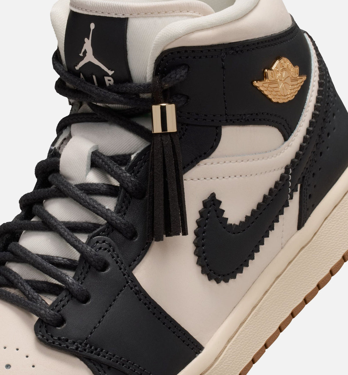 Air Jordan 1 Mid SE Women's Sneakers - Black / Chalk Grey / Pearl White