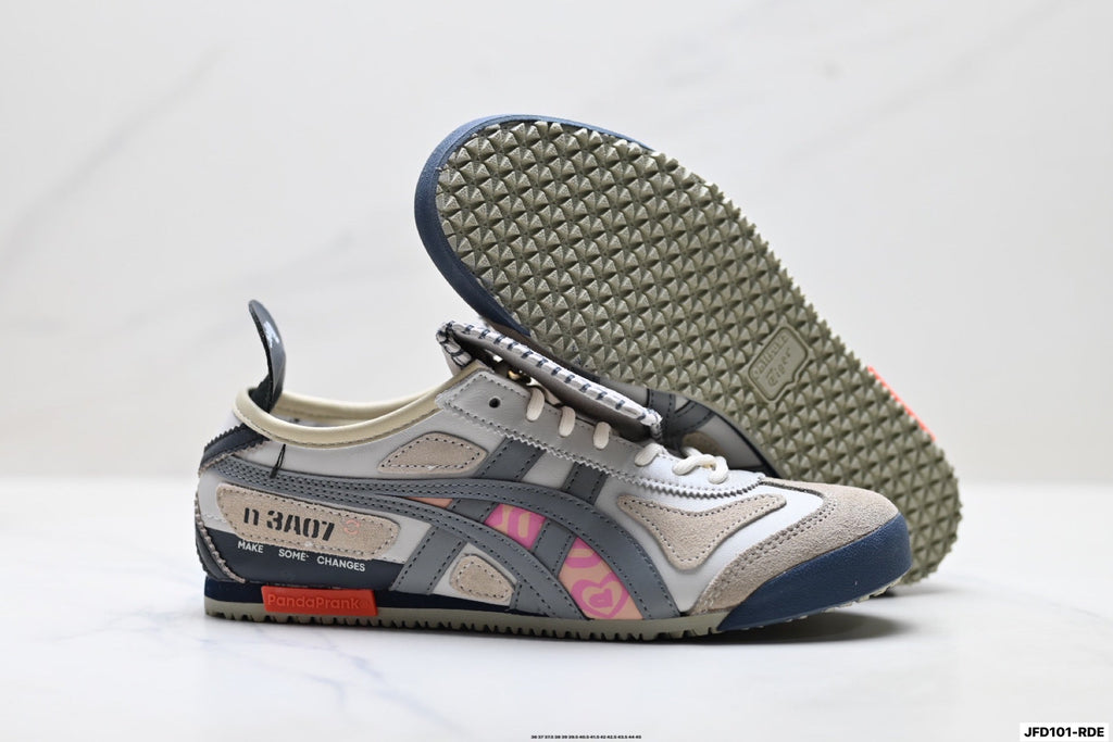 Onitsuka Tiger Retro Low Top Beige Gray Pink Unisex Shoes Style 29