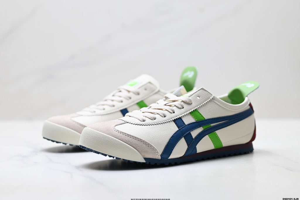 Onitsuka Tiger Retro Low Top White Navy Green Red Unisex Shoes Style 06
