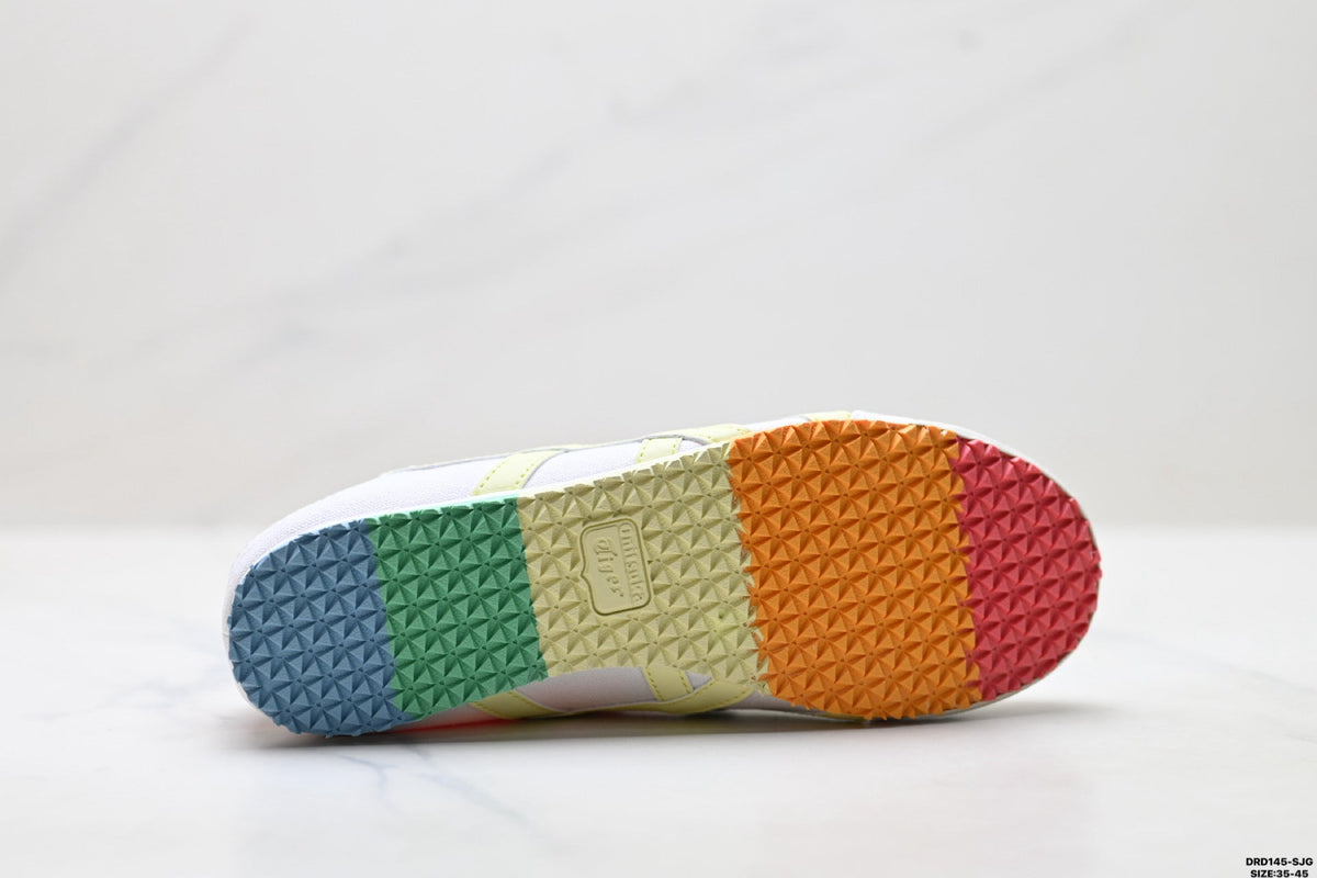Onitsuka Tiger Retro Low Top White Pastel Rainbow Unisex Shoes Style 04