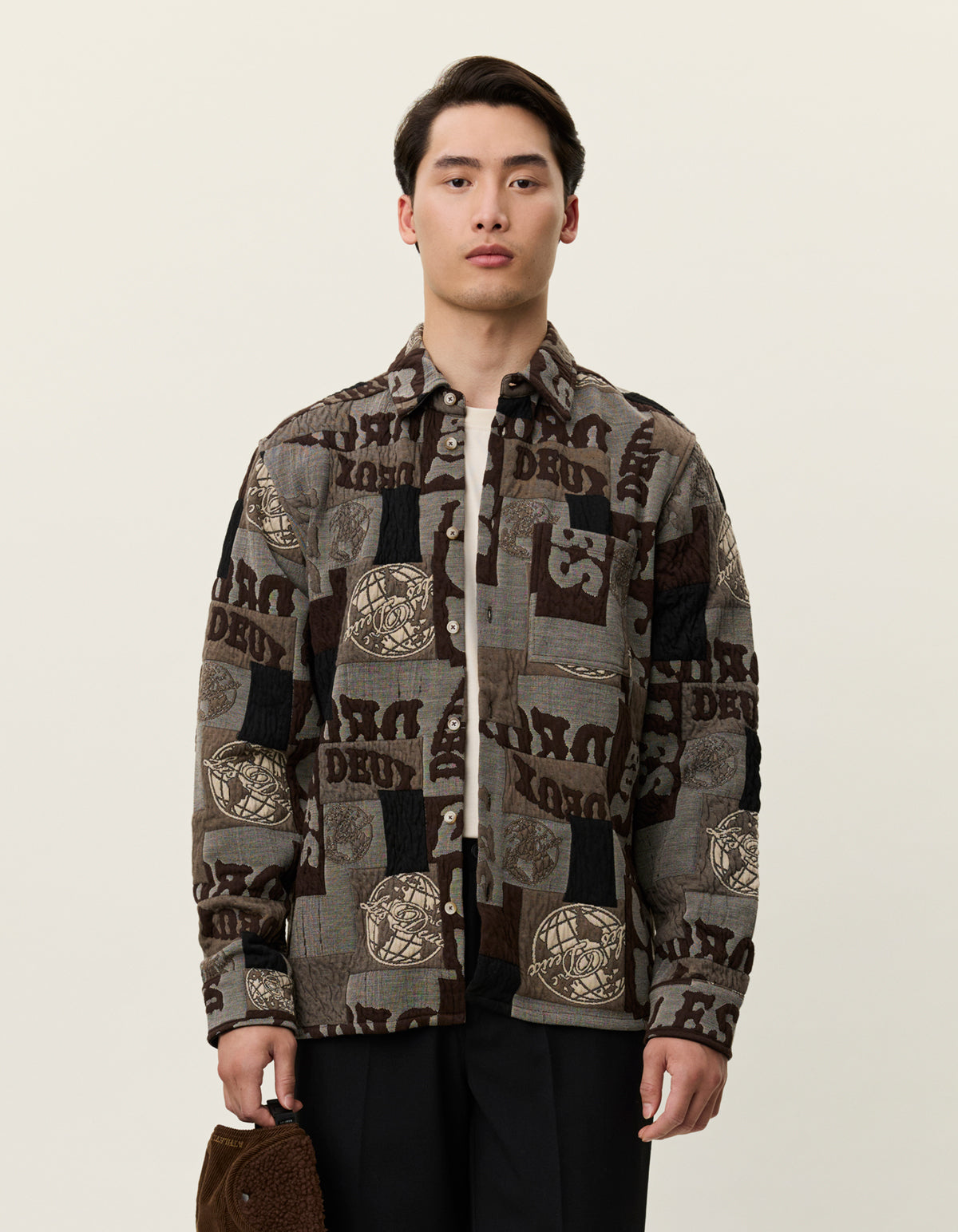 Les Deux Kaleb Patchwork Jacquard Overshirt