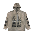 Winged Zip Up "Vintage Grey"