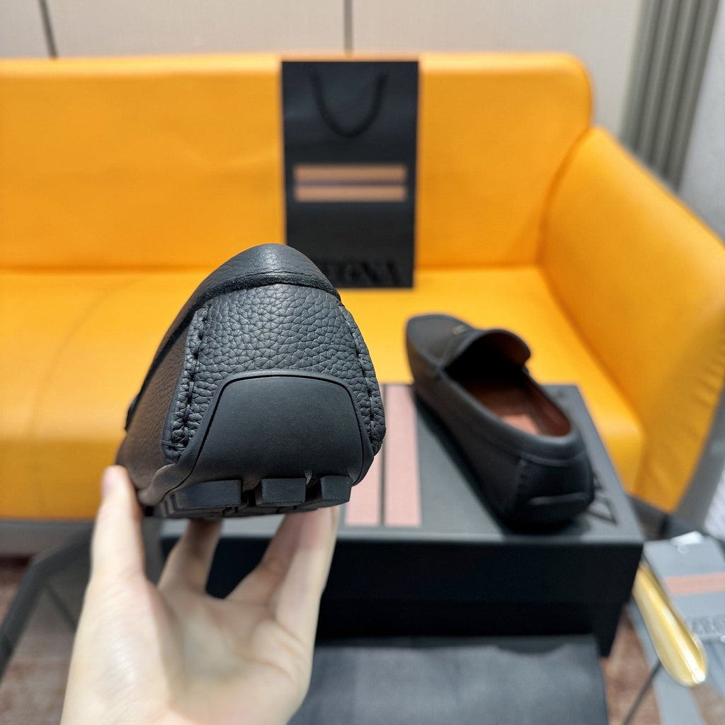 Zegna Black Driving Loafers