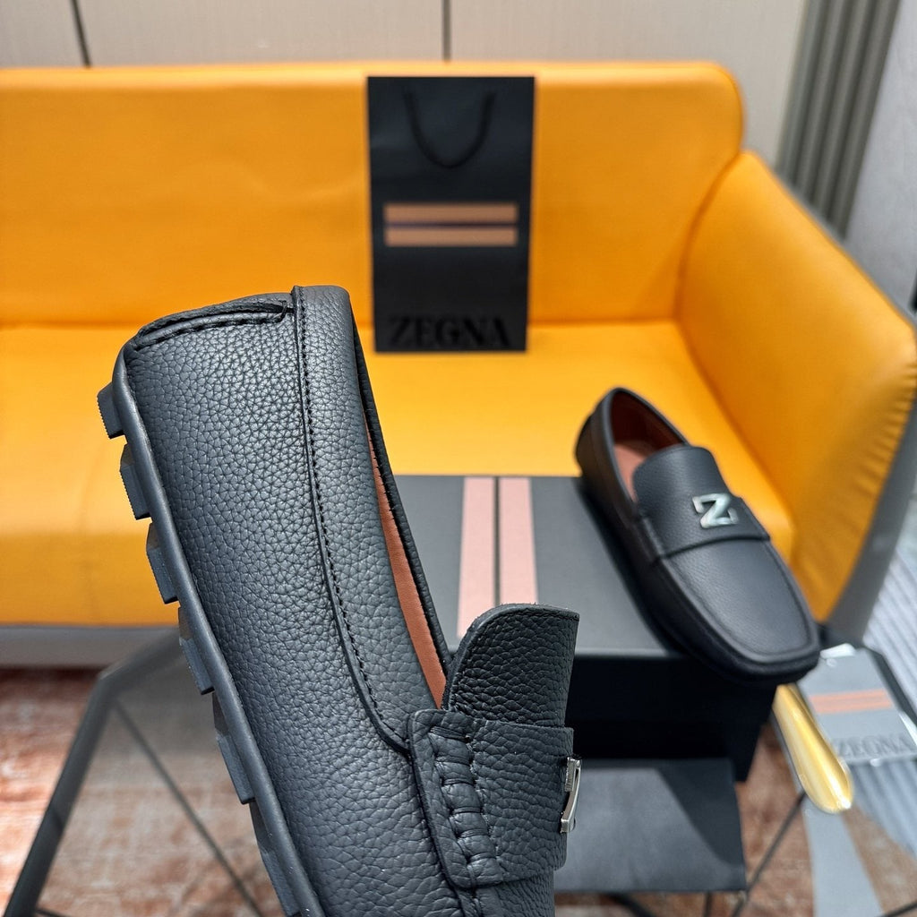 Zegna Black Driving Loafers