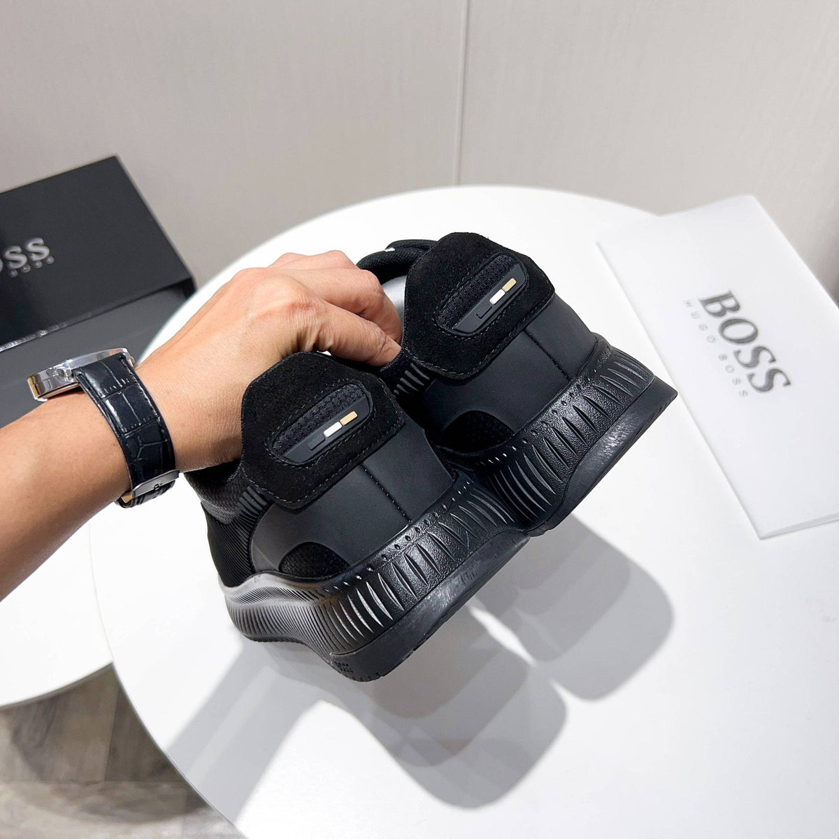 Hugo Boss Black Knit Sneakers