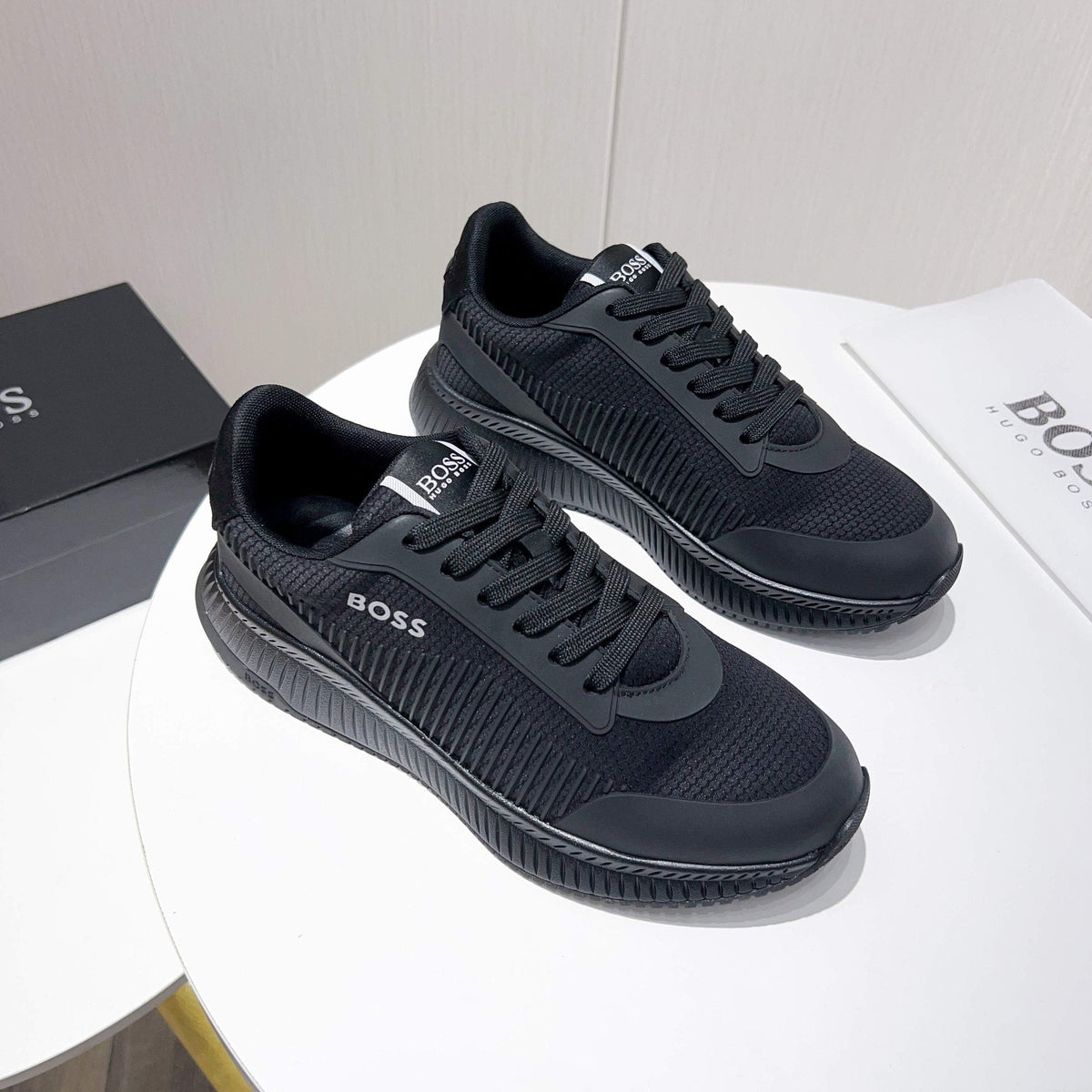 Hugo Boss Black Knit Sneakers
