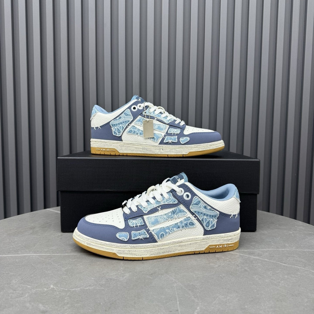 Amiri Light Blue Patchwork Sneakers