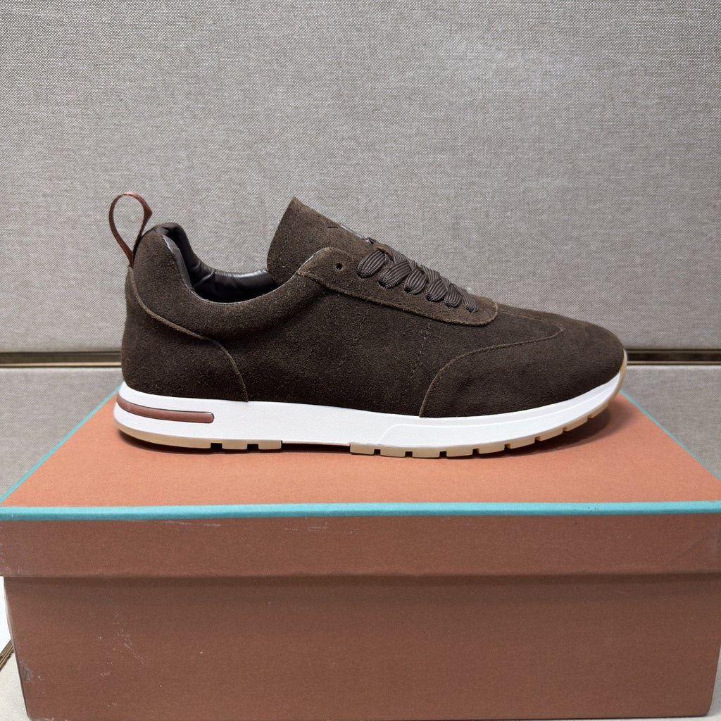Men's Dark Brown Paneled Sneakers
