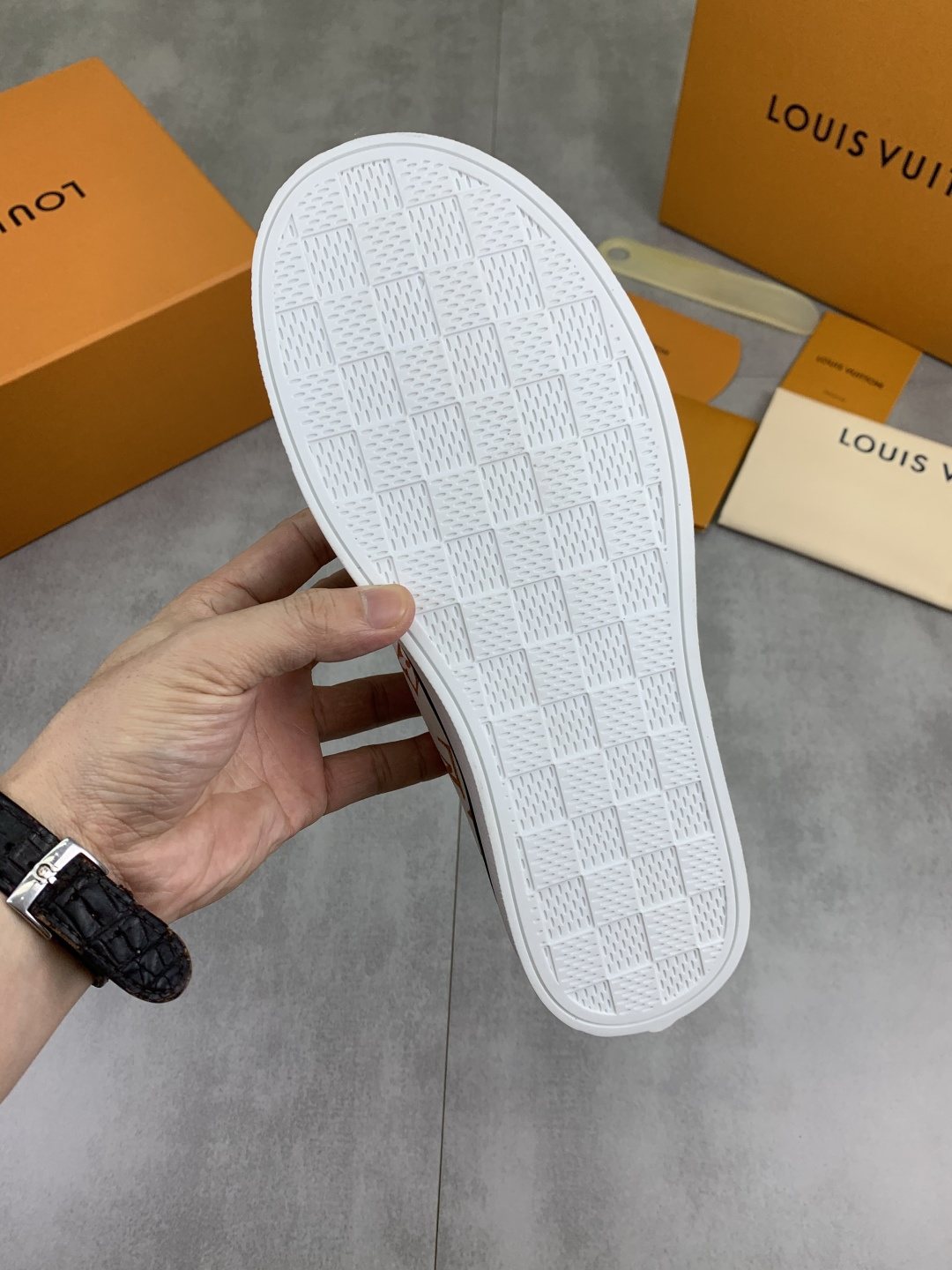 Louis Vuitton White Printed Slip-On Shoes