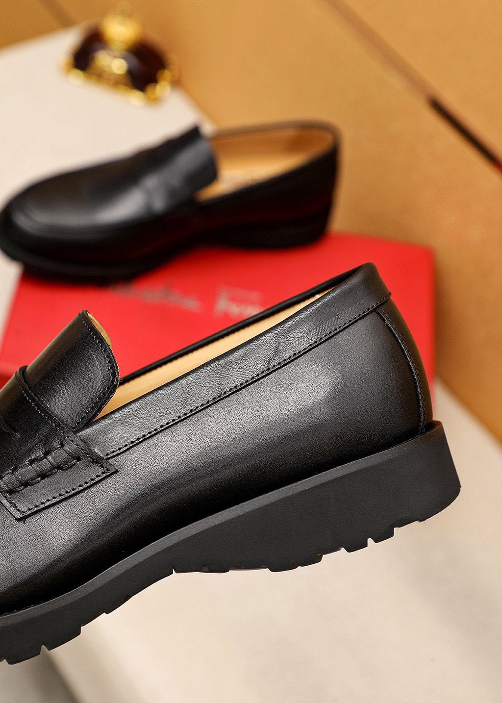 Ferragamo Black Strap Loafers