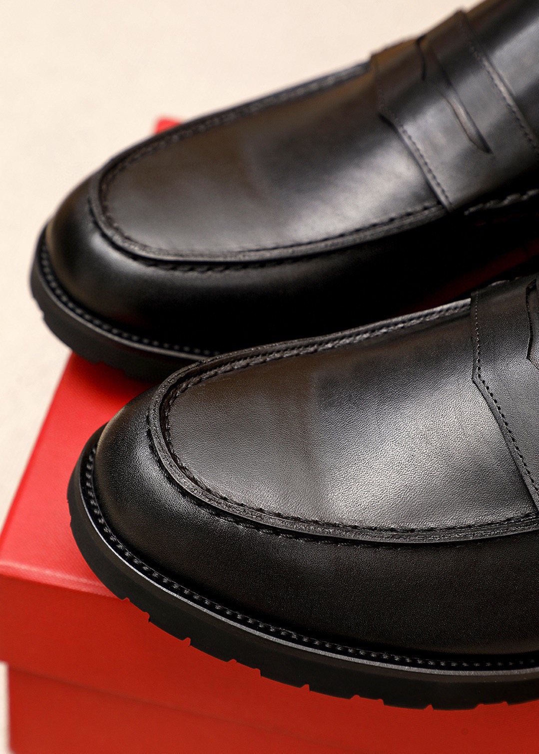 Ferragamo Black Strap Loafers