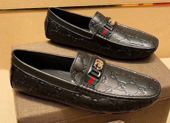 Gucci Black Embossed Loafers